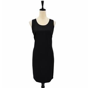 Jack Mulqueen Vintage Black Sleeveless Round Neck Knee Length Sheath Dress